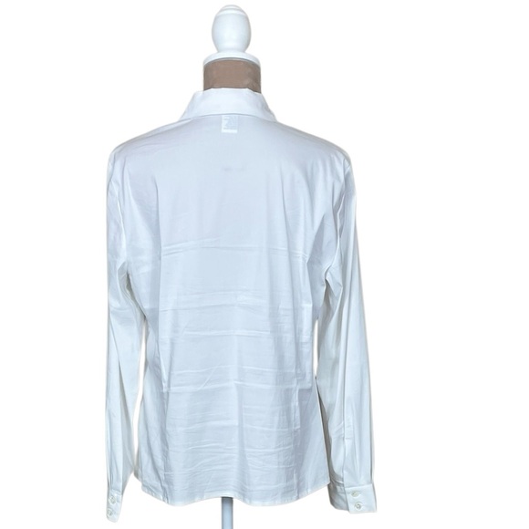 Doncaster White Ruched Long Sleeve Blouse (TSE) - Picture 3 of 10
